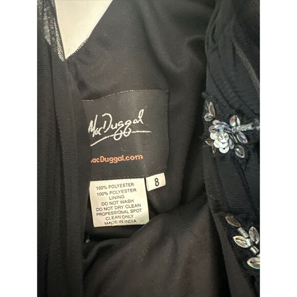 NEW $598 Mac Duggal [ 8 ] Ruffle Tiered Embellished Flutter Sleeve‎ Gown #G1606 - Picture 6 of 16